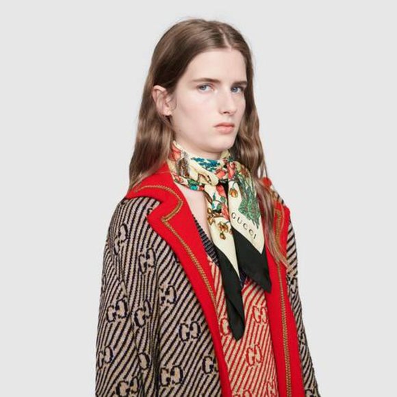 Gucci Silk Floral Scarf with Slight Shimmer - Picture 14 of 14